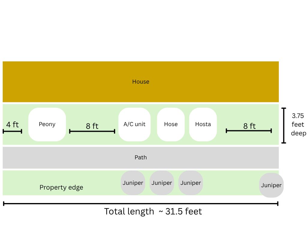 Crude diagram of part of my yard